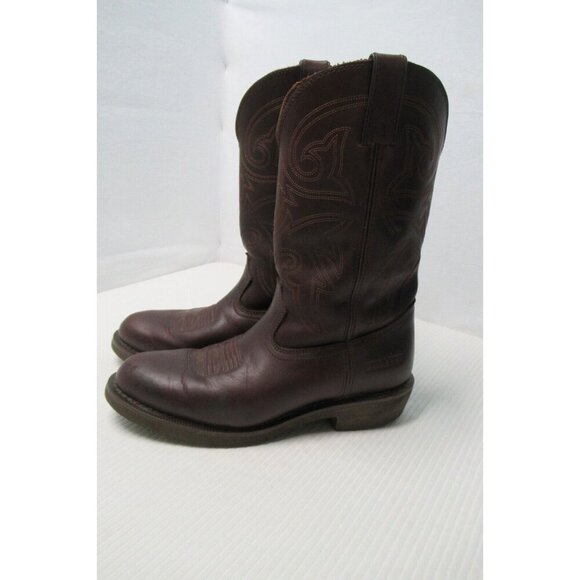 Durango Men Cowboy Boot Size 10.5D Brown Leather Work Slip Oil Resistant FR104 - Picture 5 of 12